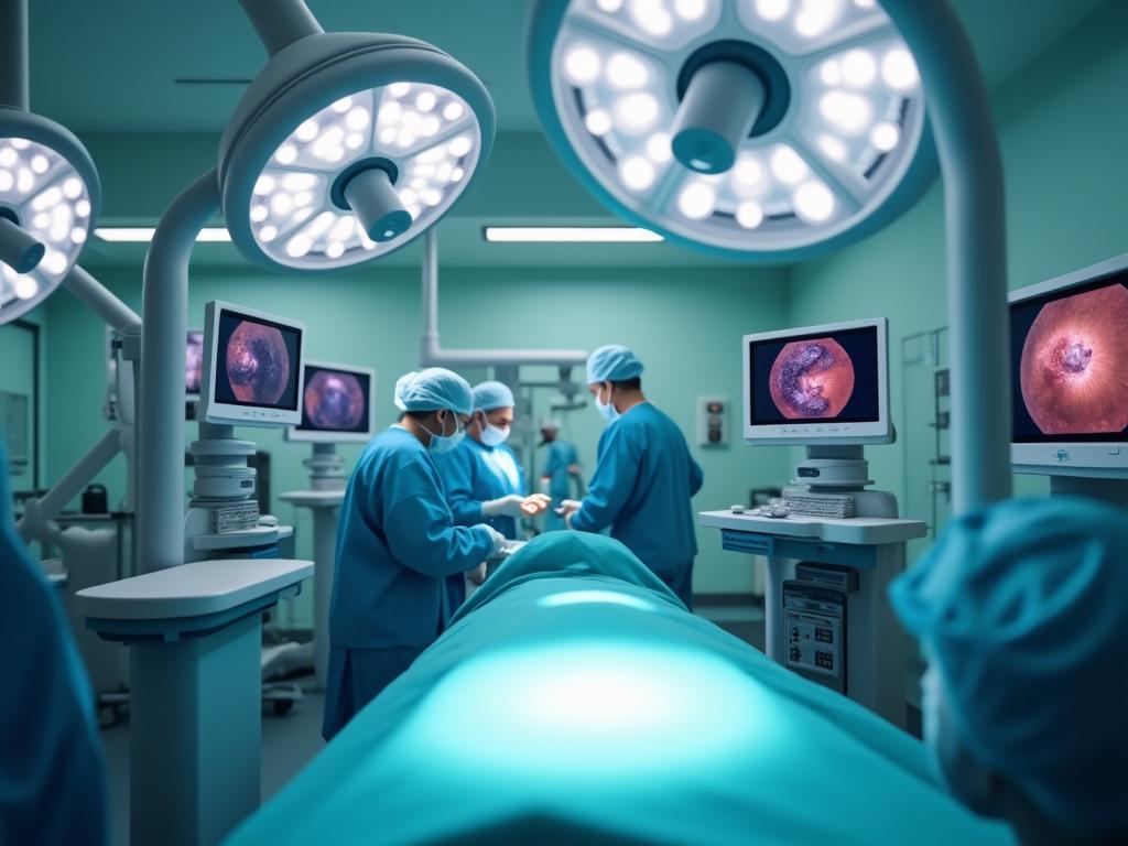 Sala operatoria veterinaria con strumentazione laparoscopica